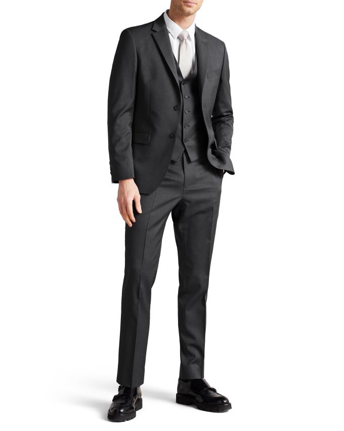 Gilet De Costume Ted Baker Slim Charcoal Twill Suit Grise Homme | PTT-89397330